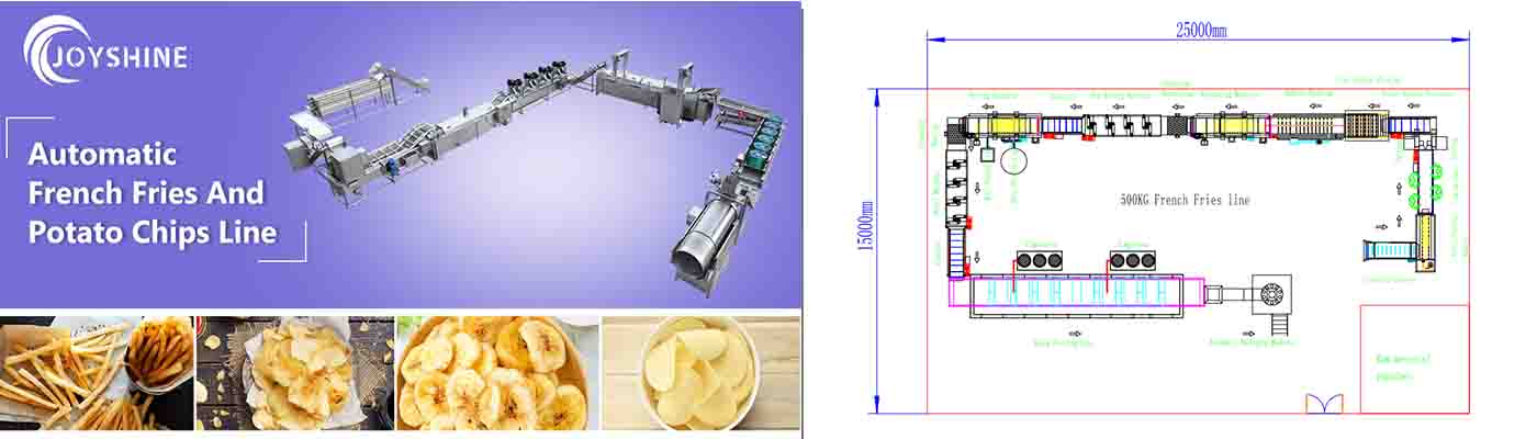 400kgh fully automatic french fries line solution