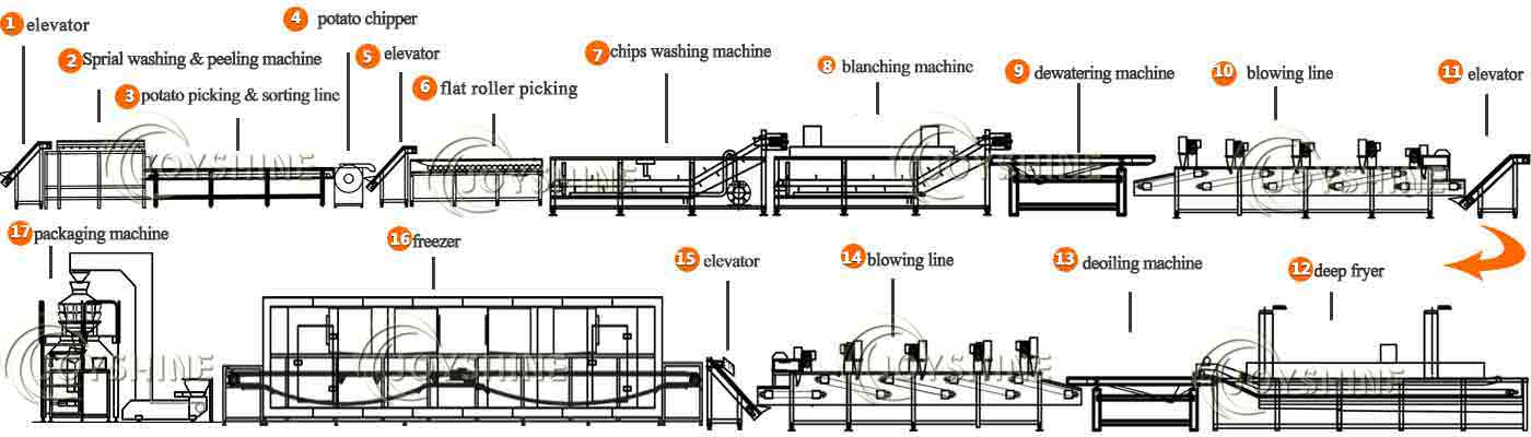 frozen french fries production line 