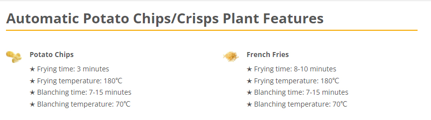 automatic potato chips and french fries plant process