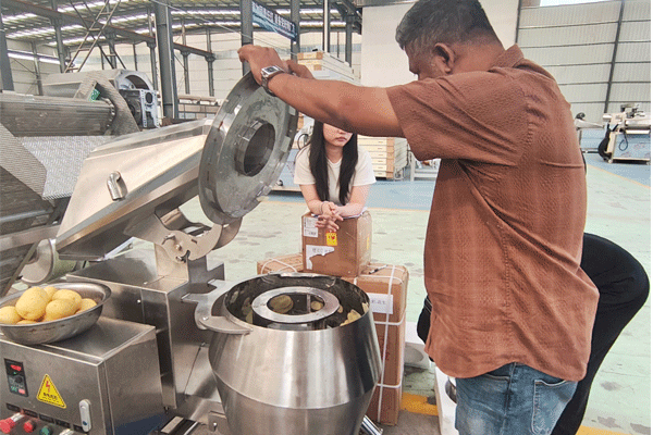 potato chips production line testing at Joyshine factory